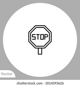 Detener vector de signo de icono,Símbolo, ilustración de logotipo para web y móvil