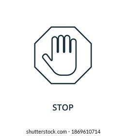 Stop icon. Simple line element from navigation collection. Filled Stop icon for templates, infographics and more.