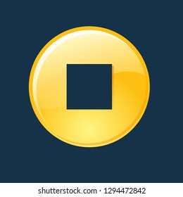 stop icon, stop symbol. Flat vector sign isolated on blue background. Simple vector illustration for graphic and web design.