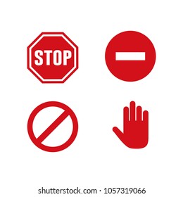 Stop icon symbol set vector