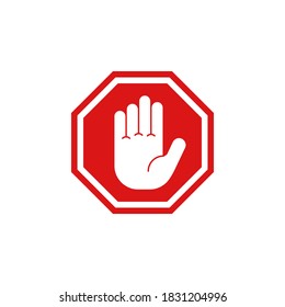 stop icon symbol vector on white background
