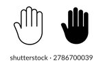 Stop icon thin line and clipart style vector set