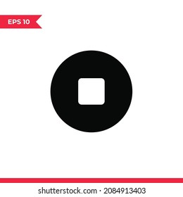 Stop icon vector. Stop button sign