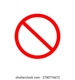 Stop, icon vector. Illustration red warning symbol. Prohibition.