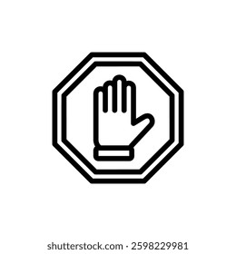 Stop icon vector illustration. stop road sign. hand stop sign and symbol. Do not enter stop red sign with hand