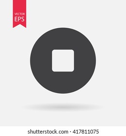 Stop icon vector, Player navigation button. Audio setting concept. Symbols, Sign isolated on white background. Flat design