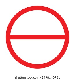 Stop icon vector. Red prohibition sign on white plate isolated. Ban lid stop sign icon simile red on white background.