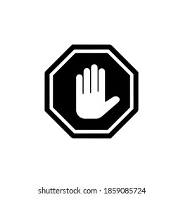 Stop icon vector. stop road sign. hand stop icon vector