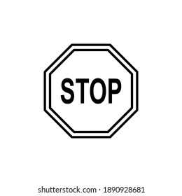 Stop Icon Vector. Stop Road Sign