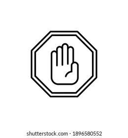 Stop icon vector. stop road sign. hand stop icon vector