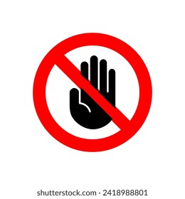 Stop icon vector. stop road sign. hand stop icon vector