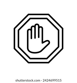 Stop icon vector. stop road sign. hand stop icon vector