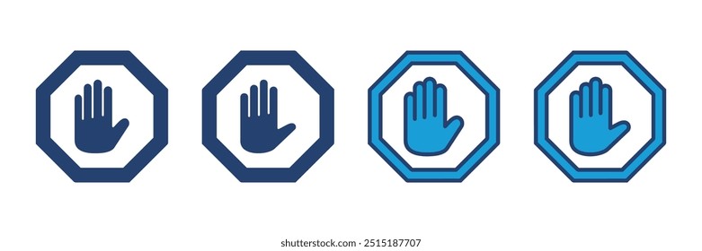 Stop icon vector. stop road sign. hand stop icon vector
