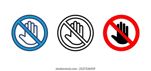 Stop icon vector. stop road sign. hand stop icon vector