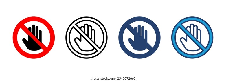 Stop icon vector. stop road sign. hand stop icon vector