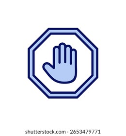 Stoppsymbol-Vektor. Stoppschild. Handstopp-Zeichen und -Symbol. Stoppschild nicht mit der Hand eingeben