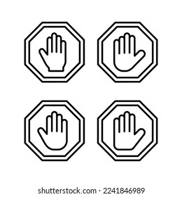 Stop icon vector for web and mobile app. stop road sign. hand stop sign and symbol. Do not enter stop red sign with hand