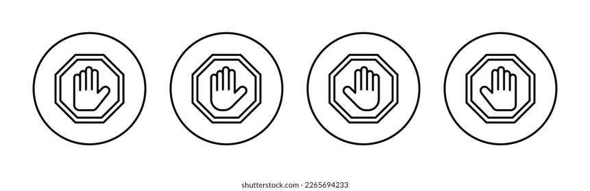 Stop icon vector for web and mobile app. stop road sign. hand stop sign and symbol. Do not enter stop red sign with hand