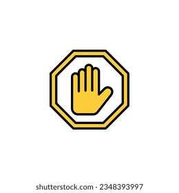 Icône d'arrêt image vectorielle pour l'application web et mobile. stop. signe et symbole de l'arrêt de la main. Ne pas entrer le signe rouge stop à la main