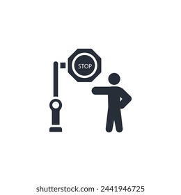 Stop icon. vector.Editable stroke.linear style sign for use web design,logo.Symbol illustration.
