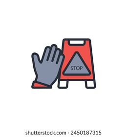 stop icon. vector.Editable stroke.linear style sign for use web design,logo.Symbol illustration.