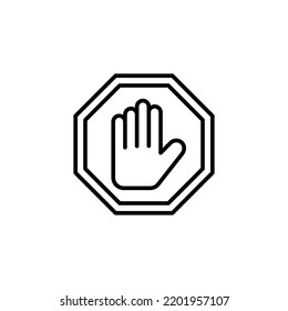 Stop icon for web and mobile app. stop road sign. hand stop sign and symbol. Do not enter stop red sign with hand