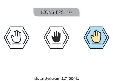 Stop icons  symbol vector elements for infographic web