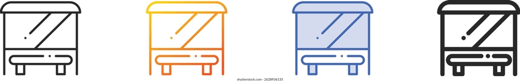 stop icon.Thin Linear, Gradient, Blue Stroke and bold Style Design Isolated On White Background