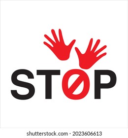 Stop Violence Illustration Showing Blood Red Stock Vector (Royalty Free ...