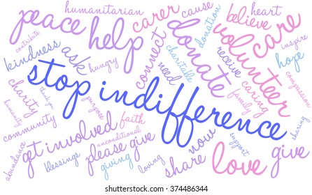 Stop Indifference Word Cloud On White Stock Vector (Royalty Free