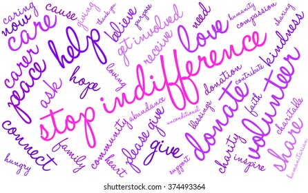 Stop Indifference Word Cloud On White Stock Vector (Royalty Free