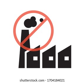 Stop Industrial Pollution - Icon as EPS 10 file