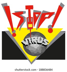 Stop the infection! Symbolic image of combating infectious diseases, abstract drawing.