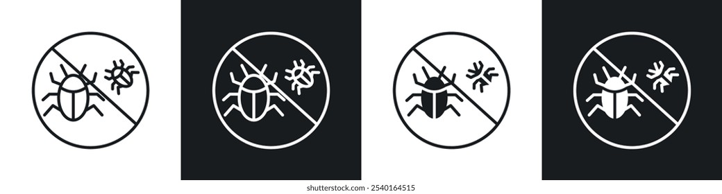 Stop insect sign in black and white colors.