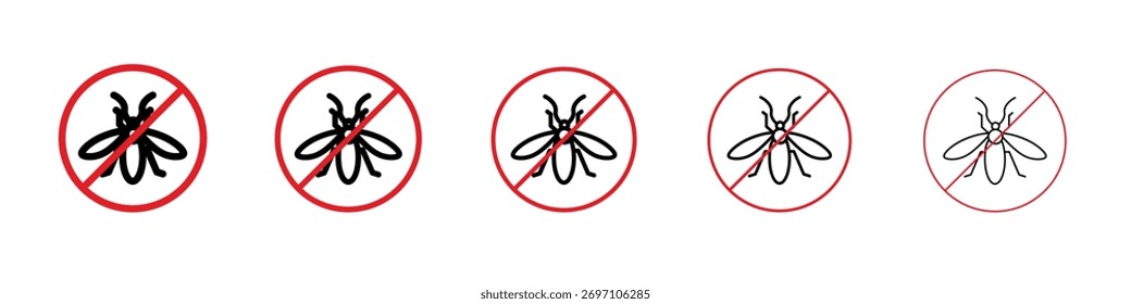 Stop insect signs design, logo, app, UI. Vector illustration, EPS
