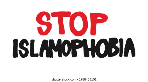 Stop Islamophobia Design Poster. Vector Illustration.