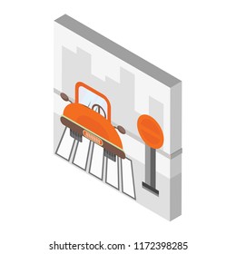 Stop isometric left top view 3D icon