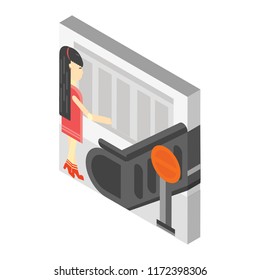 Stop isometric left top view 3D icon