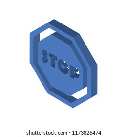 Stop isometric left top view 3D icon