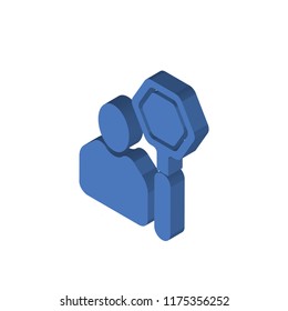 Stop isometric left top view 3D icon