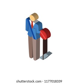 Stop isometric left top view 3D icon