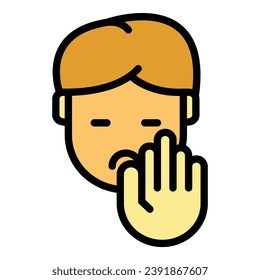 Detener el vector de contorno de icono de abusón infantil. Violencia infantil. Los niños maltratan a color