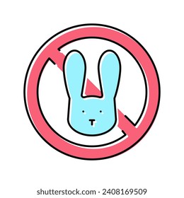 stop kill rabbits color icon vector. stop kill rabbits sign. isolated symbol illustration
