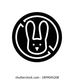stop kill rabbits glyph icon vector. stop kill rabbits sign. isolated contour symbol black illustration
