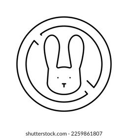 stop kill rabbits line icon vector. stop kill rabbits sign. isolated contour symbol black illustration