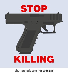 stop killing. gun pointing on the wrong direction - suicide, friendly fire