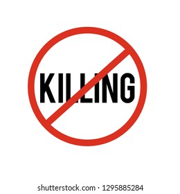 stop killing icon vector. Linear style sign for mobile concept and web design. stop killing symbol illustration. Pixel vector graphics - Vector.