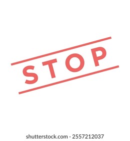 Stop Letter Rubber Stamp Vector Template