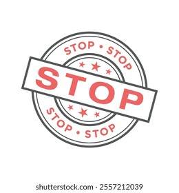 Stop Letter Rubber Stamp Vector Template