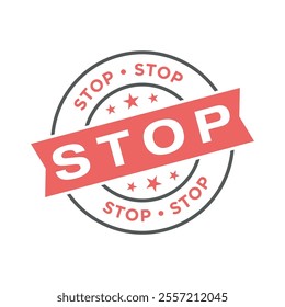 Stop Letter Rubber Stamp Vector Template